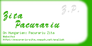 zita pacurariu business card